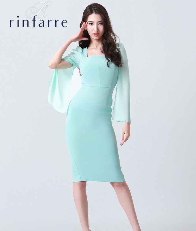 韓国製][rinfarre]シフォンケープ・長袖・大人・タイト・スクエア