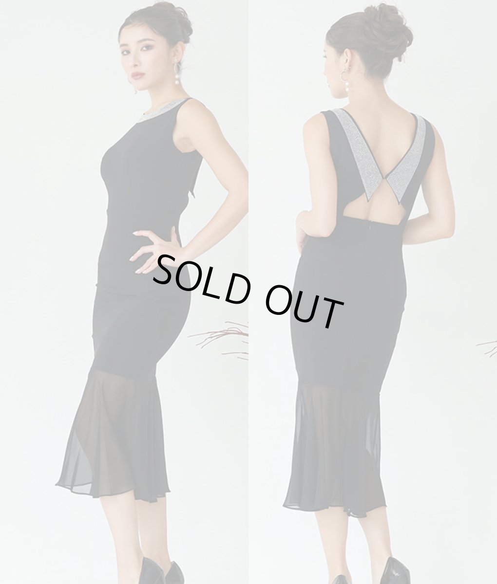 画像15: [SALE品のため返品不可＆再入荷なしの現品限り][韓国製][rinfarre]マーメイド・ストーンポイント・バックシャン・ノースリーブ・セミロング丈・ミディアムドレス・ワンピース[MIRIN着用] (15)