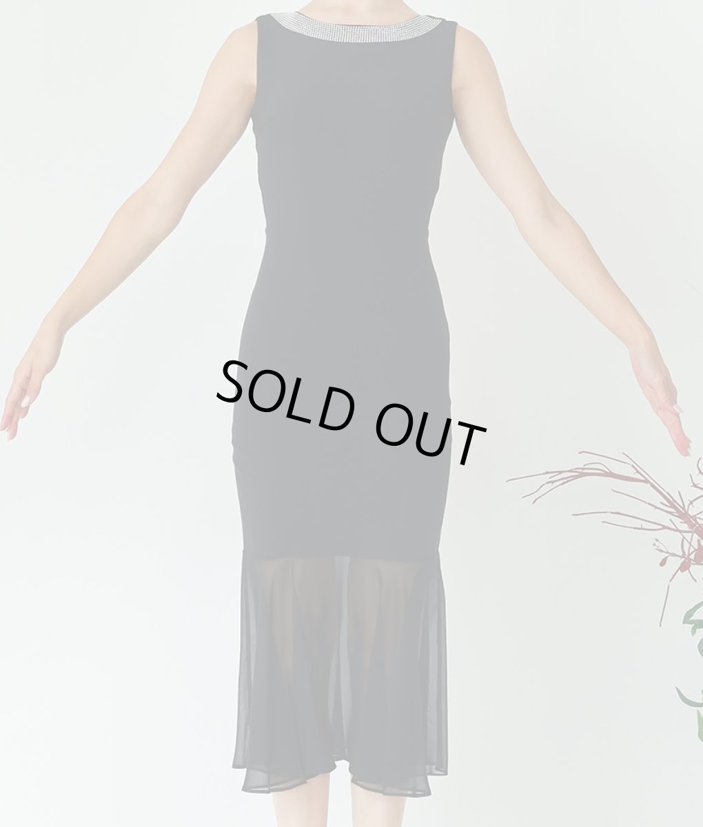 画像8: [SALE品のため返品不可＆再入荷なしの現品限り][韓国製][rinfarre]マーメイド・ストーンポイント・バックシャン・ノースリーブ・セミロング丈・ミディアムドレス・ワンピース[MIRIN着用] (8)