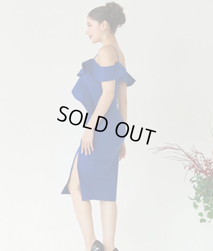 ALOHA STANDARD 青いオフショルダーフリルドレス ALOHA STANDARD 青いオフショルダーフリルドレス 青いオフ