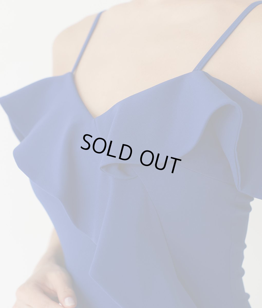 画像9: [SALE品のため返品不可＆再入荷なしの現品限り][韓国製][rinfarre]フリル・オフショルダー・ブルー・バイカラー・セクシー・タイト・ミディアムドレス・ワンピース[MIRIN着用] (9)