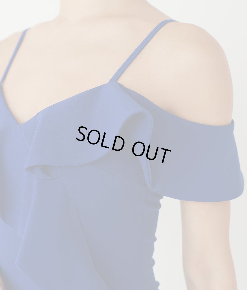 画像10: [SALE品のため返品不可＆再入荷なしの現品限り][韓国製][rinfarre]フリル・オフショルダー・ブルー・バイカラー・セクシー・タイト・ミディアムドレス・ワンピース[MIRIN着用] (10)