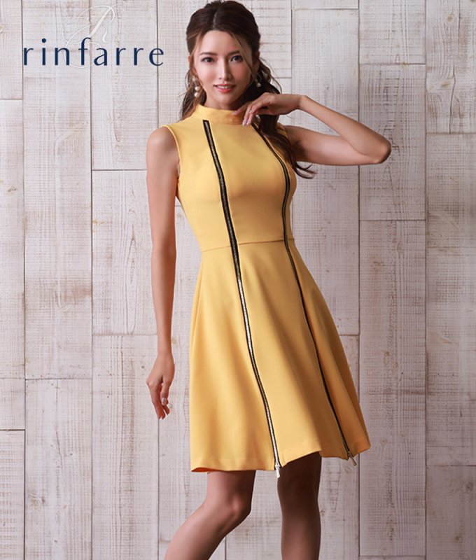 Rinfarre ゴールド スリーブレスドレス SALE品のため返品不可＆再入荷なしの現品限り][韓国製][rinfarre