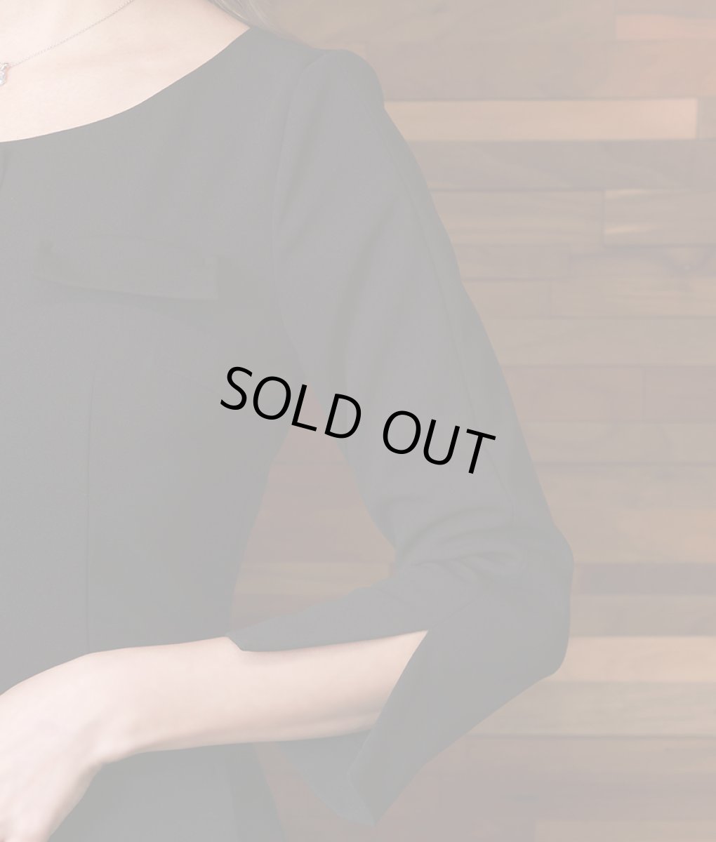 画像12: [韓国製][rinfarre][SALE品のため返品不可＆再入荷なしの現品限り]七分袖・フロントボタン付き・ワイン・ブラック・ストレッチ・タイト・ショート丈・ミニドレス・ワンピース[山崎みどり・れお着用][送料無料]mybk (12)