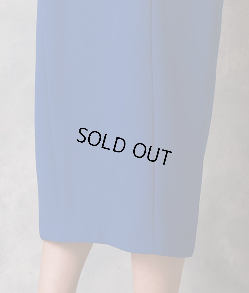 画像9: [韓国製][rinfarre]ブルー・タイト・ミディアムスカート・膝下丈・無地 ・スリットカット・青[送料無料] (9)