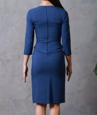 画像9: [SALE品のため返品不可＆再入荷なしの現品限り][韓国製][rinfarre]フロントボタン・襟付き・七分袖・スリット・タイト・長袖・ミディアムドレス・ワンピース[MIRIN着用] (9)