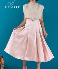 画像1: [セール品のため返品不可＆再入荷なしの現品限り][韓国製][rinfarre]シンプル・無地・サテン・Aライン・プリーツ・ミディアムスカート・膝下丈・ピンク[] (1)