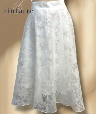 画像3: [セール品のため返品不可＆再入荷なしの現品限り][韓国製][rinfarre]レイヤード・シルエット花柄・Aライン・フレア・ミディアムスカート・膝下丈・ホワイト・ベージュ・ブラック[MIRIN着用] (3)
