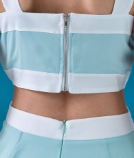 画像11: [韓国製][rinfarre]バイカラー・ホルターネック・シフォン・サイドスリット・ヘムデザイン・ノースリーブ・ロングドレス・ワンピース[MIRIN着用]《送料＆代引き手数料無料》 (11)