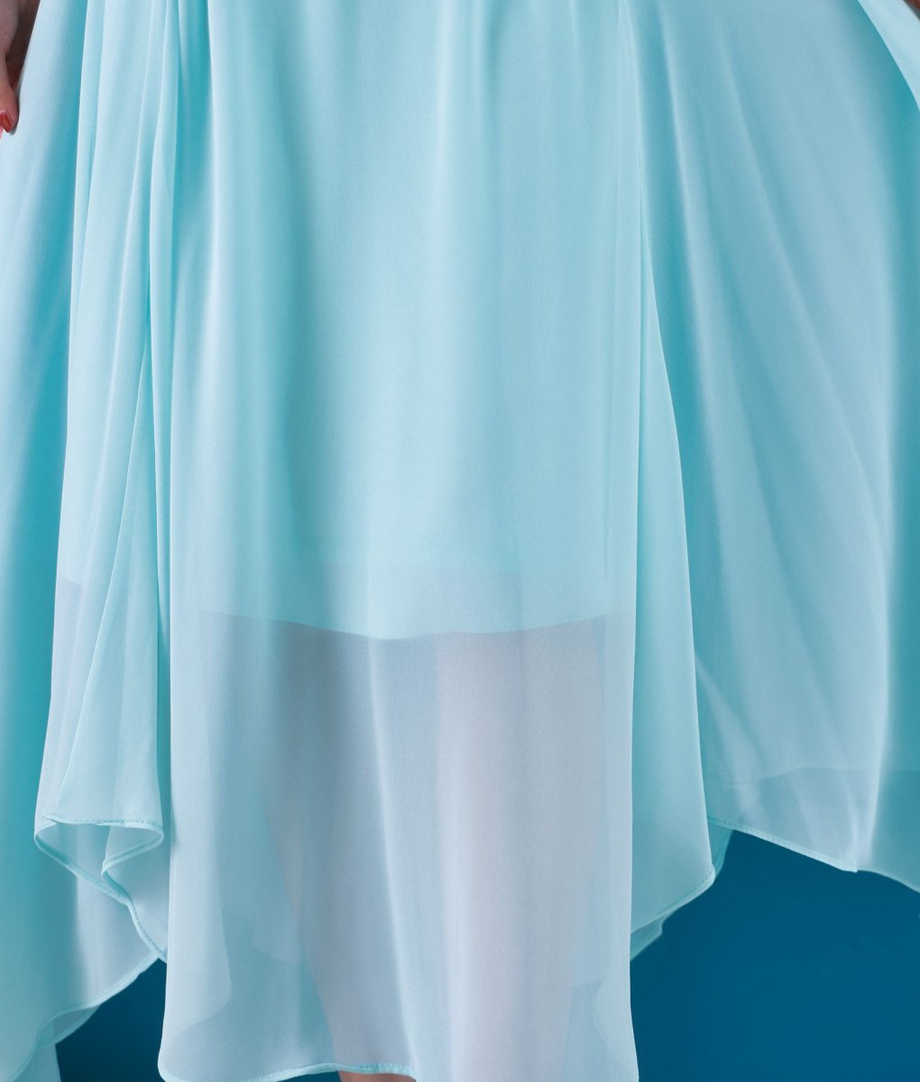 画像13: [韓国製][rinfarre]バイカラー・ホルターネック・シフォン・サイドスリット・ヘムデザイン・ノースリーブ・ロングドレス・ワンピース[MIRIN着用]《送料＆代引き手数料無料》 (13)