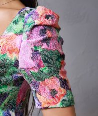 画像11: [SALE品のため返品不可＆再入荷なしの現品限り][韓国製][rinfarre]半袖・花柄・エレガント・スクエアネック・タイト・ミディアムドレス・ワンピース・ボタニカル[MIRIN着用] (11)