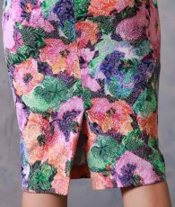 画像12: [SALE品のため返品不可＆再入荷なしの現品限り][韓国製][rinfarre]半袖・花柄・エレガント・スクエアネック・タイト・ミディアムドレス・ワンピース・ボタニカル[MIRIN着用] (12)