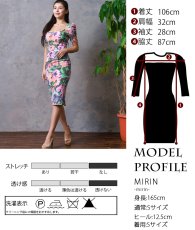 画像5: [SALE品のため返品不可＆再入荷なしの現品限り][韓国製][rinfarre]半袖・花柄・エレガント・スクエアネック・タイト・ミディアムドレス・ワンピース・ボタニカル[MIRIN着用] (5)