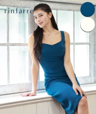 画像1: [SALE品のため返品不可＆再入荷なしの現品限り][韓国製][rinfarre]シンプル・ドレープ・マットサテン生地・ノースリーブ・タック・ミディアムドレス・ワンピース[MIRIN着用] (1)