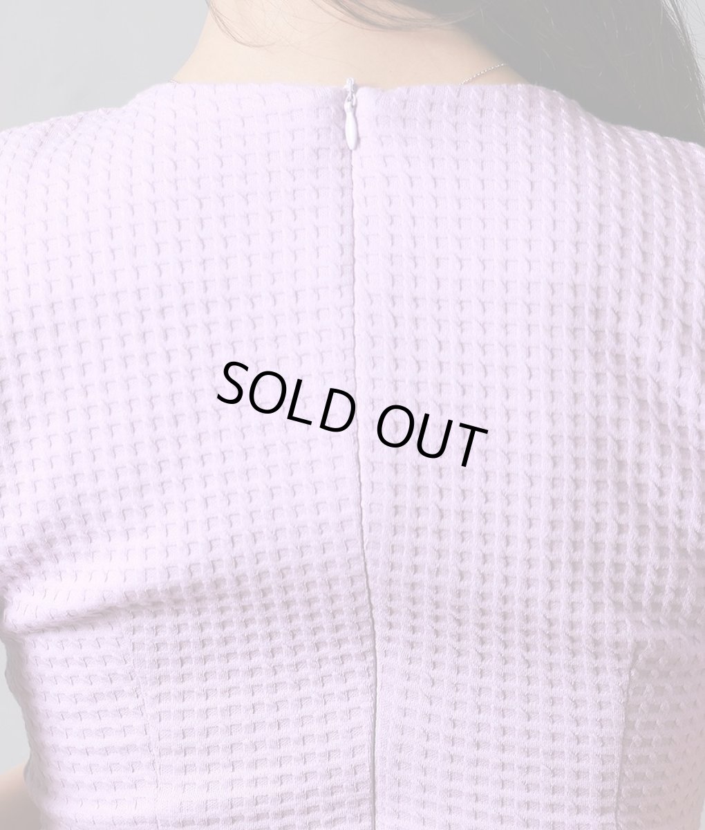 画像10: [SALE品のため返品不可＆再入荷なしの現品限り][韓国製][rinfarre]半袖・ラベンダー・ウエストリボン・シンプル・ワッフル生地・ミディアムドレス・ワンピース[MIRIN着用] (10)