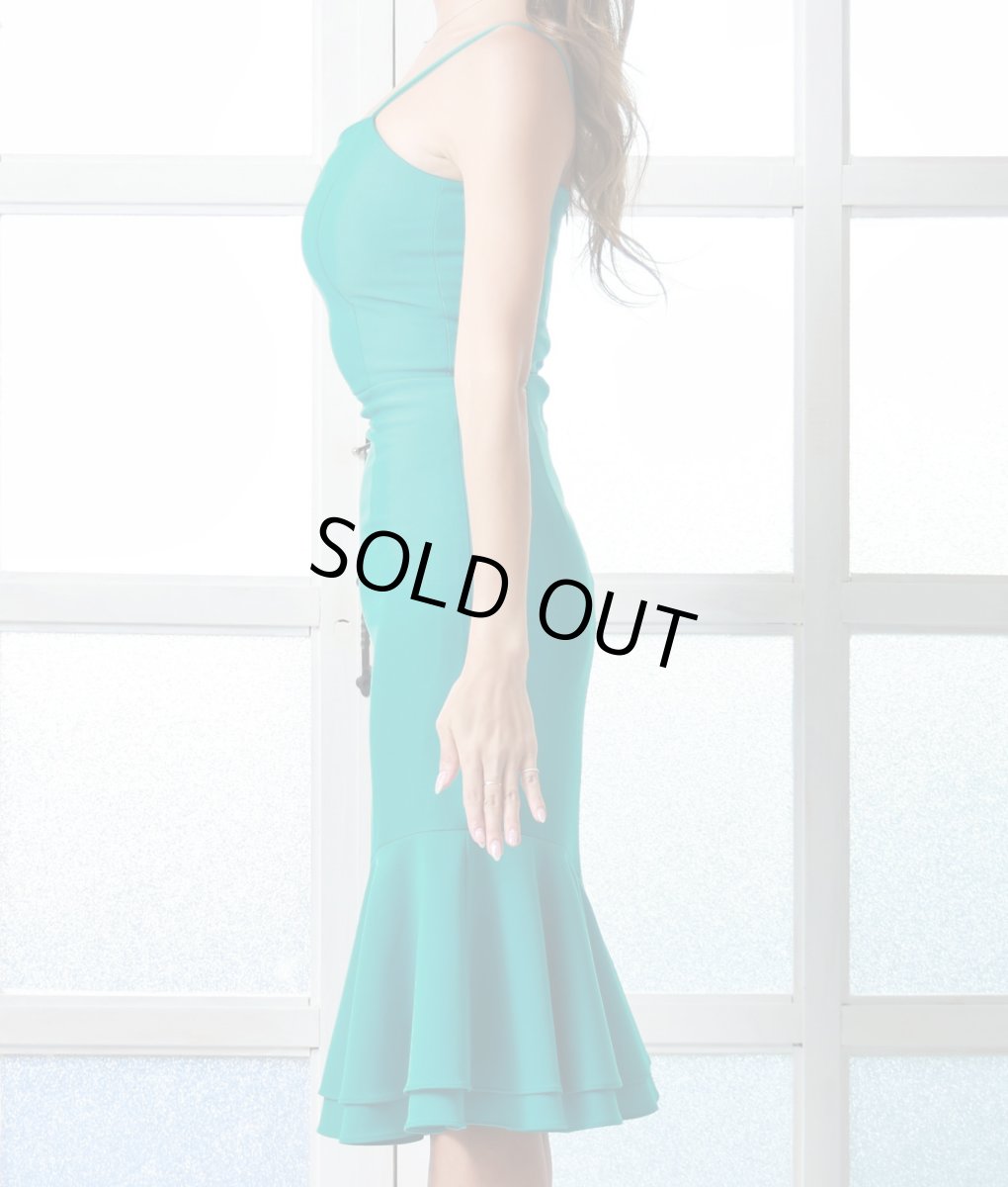 画像7: [SALE品のため返品不可＆再入荷なしの現品限り][韓国製][rinfarre]キャミソール・グリーン・ノースリーブ・シンプル・マーメイド・ミディアムドレス・ワンピース[山崎みどり着用] (7)