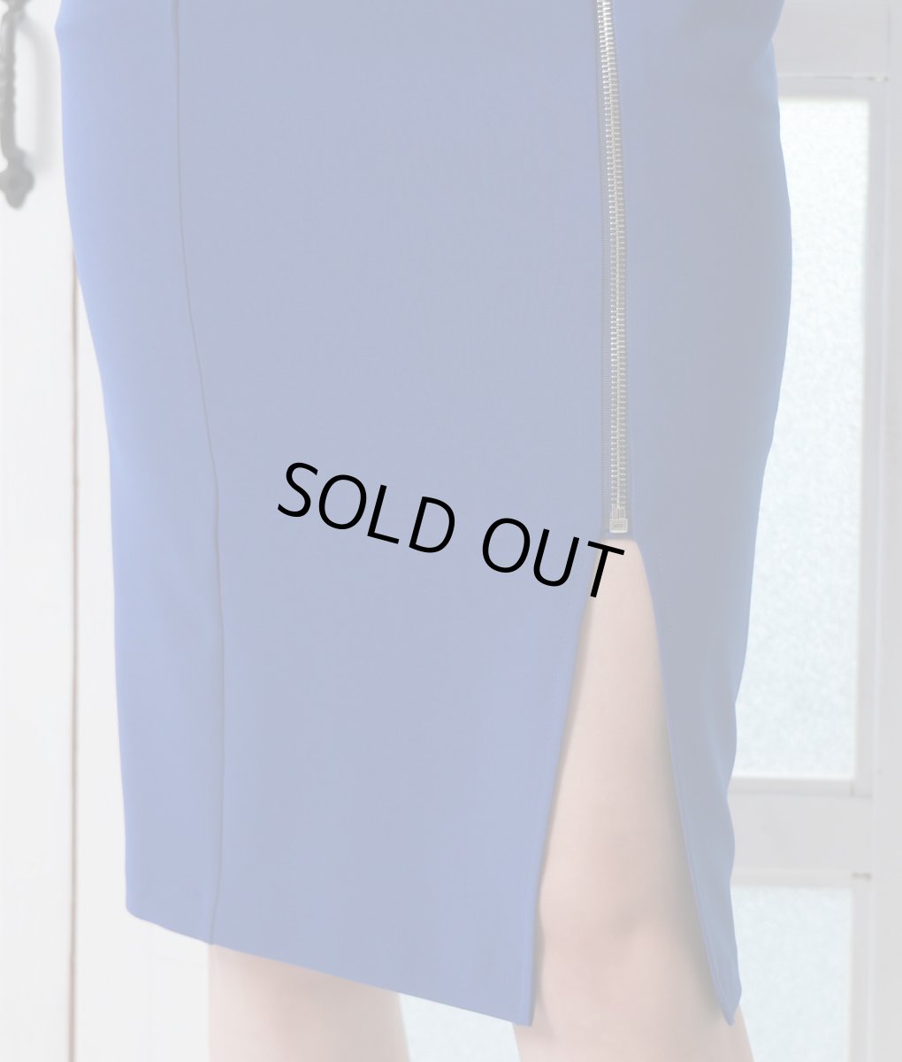 画像12: [SALE品のため返品不可＆再入荷なしの現品限り][韓国製][rinfarre]半袖・フロントファスナー・スクエアネック・タイト・ミディアムドレス・ワンピース[黒木麗奈・山崎みどり着用][送料無料]myog (12)