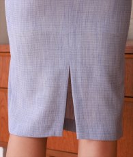 画像12: [SALE品のため返品不可＆再入荷なしの現品限り][韓国製][rinfarre]半袖・開襟・ツイード・ライトブルー・タイト・ミディアムドレス・ワンピース[MIRIN着用] (12)