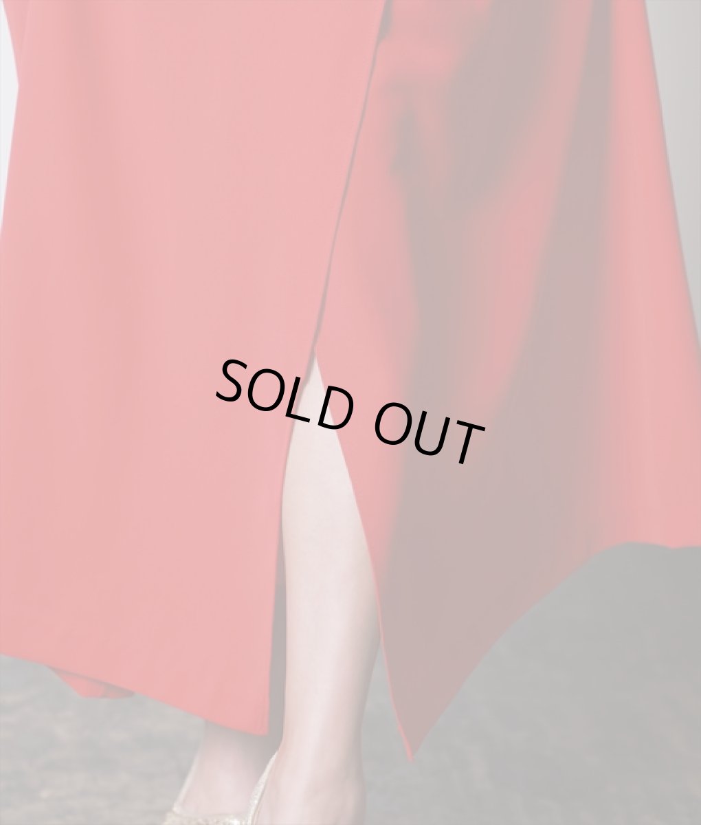 画像12: [韓国製][rinfarre]レッド 半袖 無地 シンプル ボートネック ベルト ロングドレス ラップ ワンピース[山崎みどり着用]《送料＆代引き手数料無料》myrd (12)