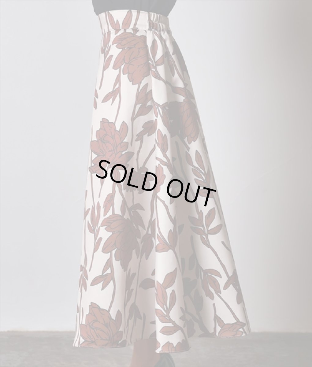 画像3: [韓国製][rinfarre]マキシ丈・レディー・ロングスカート・ブラウン・花柄・Aライン[送料無料] (3)