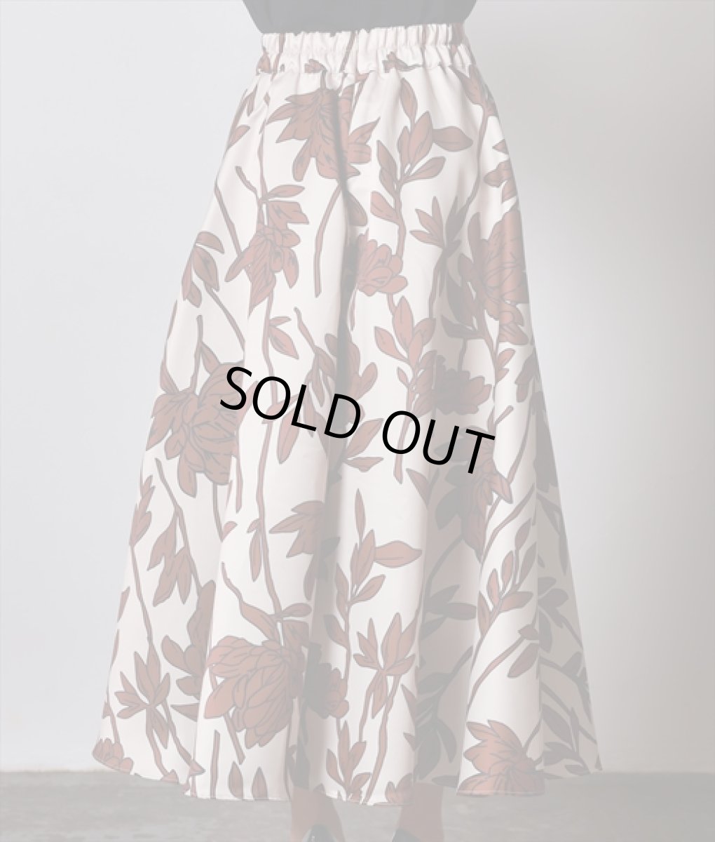 画像4: [韓国製][rinfarre]マキシ丈・レディー・ロングスカート・ブラウン・花柄・Aライン[送料無料] (4)