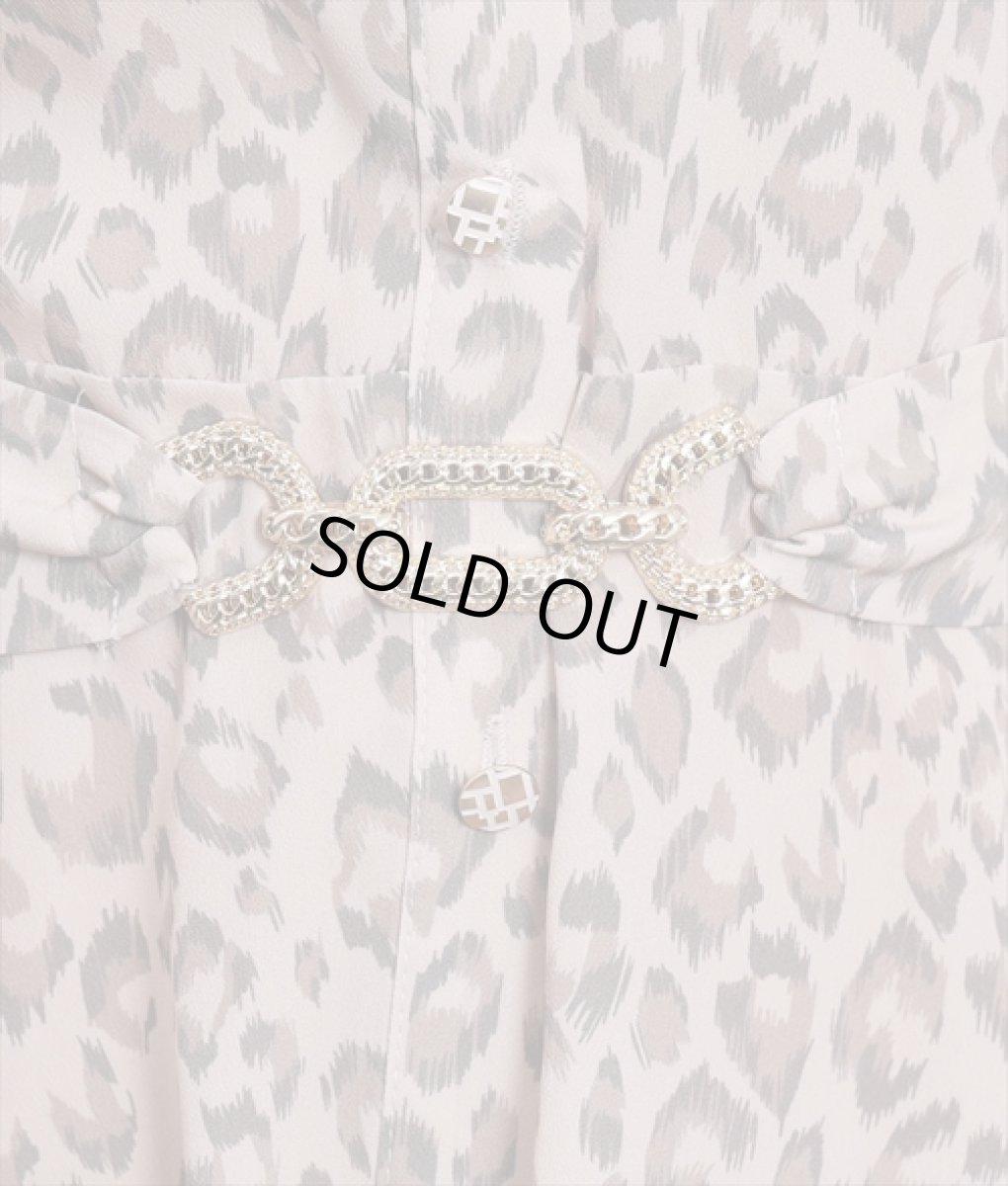 画像10: [rinfarre]レオパード柄・五分半袖・パフスリーブ・Aライン・ベージュ・ミディアム・ひざ下・ワンピース・ドレス[奈月セナ着用着用][送料無料] (10)