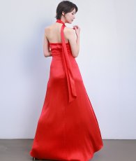 画像5: [韓国製][rinfarre]サテン・首元ローズモチーフ・Aライン・ノースリーブ・シンプル・ロングドレス・ワンピース[奈月セナ着用]《送料＆代引き手数料無料》 (5)