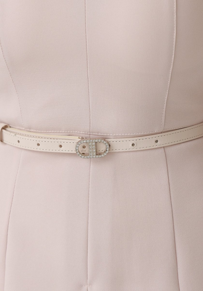 画像14: [韓国製][rinfarre]Aライン・七分袖・ベルト付き・開襟・プリーツ・シンプル・ミディアム・ひざ下・ワンピース・ドレス[奈月セナ・山崎みどり着用]《送料＆代引き手数料無料》mypju (14)