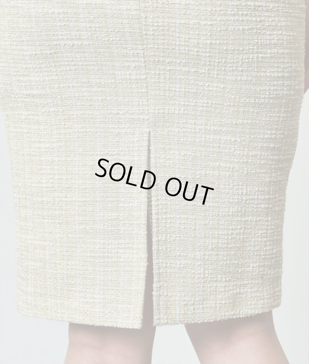 画像11: [SALE品のため返品不可＆再入荷なしの現品限り][韓国製][rinfarre]グリーン・ライトツイード・胸元リボン・五分袖・タイト・ミディアムドレス・ワンピース[奈月セナ着用] (11)