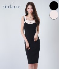 画像1: [韓国製][rinfarre]ノースリーブ・  フリル・ キュート・タイト・ ミディアムドレス・ ワンピース[黒木麗奈着用][送料無料] (1)