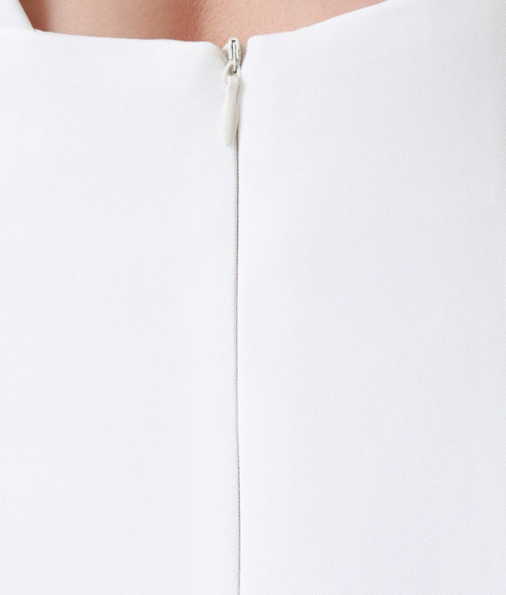 画像11: [韓国製][rinfarre]リボン・ 七分袖・ スクエアネック・ ハイウエスト・ シンプル・ タイト・ ミディアムドレス・ワンピース[黒木麗奈着用][送料無料] (11)