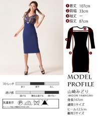 画像5: [韓国製][rinfarre]ノースリーブ・ネイビートップスレース・Vネック・花柄・タイト・ミディアムドレス・ワンピース[山崎みどり着用][送料無料]mynv (5)