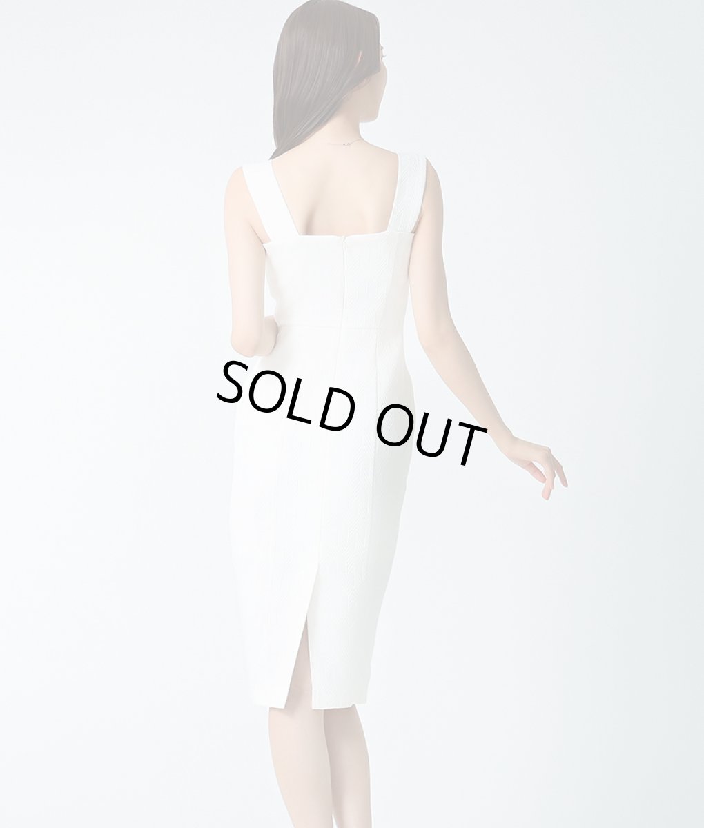 画像3: [SALE品のため返品不可＆再入荷なしの現品限り][韓国製][rinfarre]ノースリーブ・シンプル・タイト・ミディアムドレス・ワンピース・アイボリー[黒木麗奈着用][送料＆代引き手数料無料] (3)