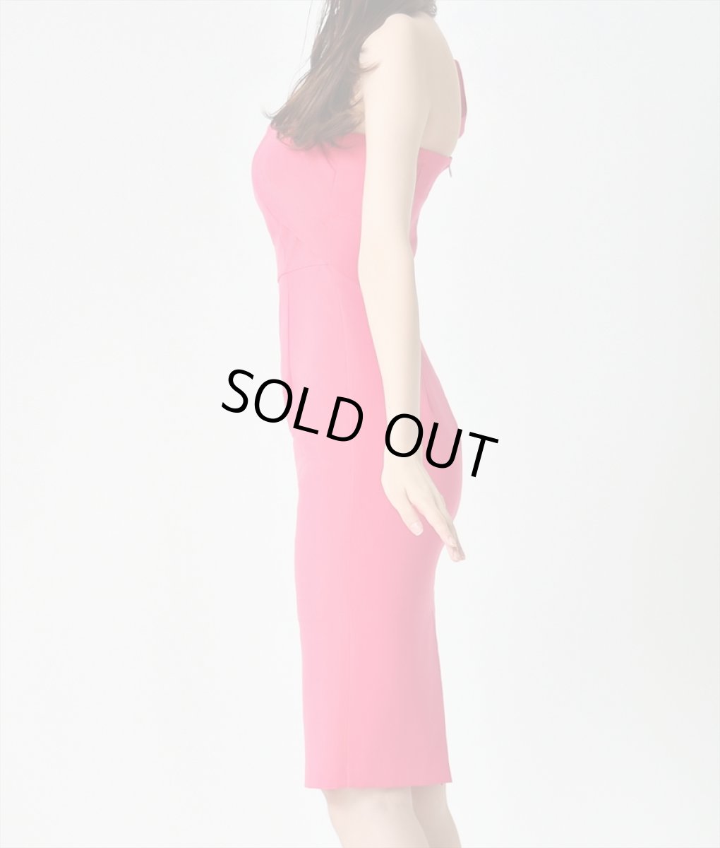 画像7: [韓国製][rinfarre]ピンク・ワンショルダー・リボン・ 膝丈・タイト・ミディアムドレス・ワンピース[黒木麗奈着用][送料無料] (7)