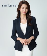 画像2: [韓国製][rinfarre]シンプル・リネンライク・無地・長袖・大人シルエット・ジャケット[黒木麗奈着用][送料無料] (2)