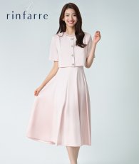 画像1: [韓国製][rinfarre]ジャケット・セットアップ・ピンク・Aライン・シースルー・半袖・ノースリーブ・ミディアムドレス・ワンピース[黒木麗奈着用][送料無料] (1)