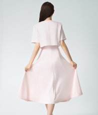 画像5: [韓国製][rinfarre]ジャケット・セットアップ・ピンク・Aライン・シースルー・半袖・ノースリーブ・ミディアムドレス・ワンピース[黒木麗奈着用][送料無料] (5)