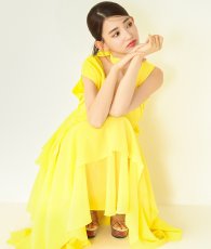 画像4: [韓国製][rinfarre]ティアード・Vネック・首元リボン・Aライン・フリル・マキシ丈・ロングドレス・ワンピース[黒木麗奈着用]《送料＆代引き手数料無料》 (4)