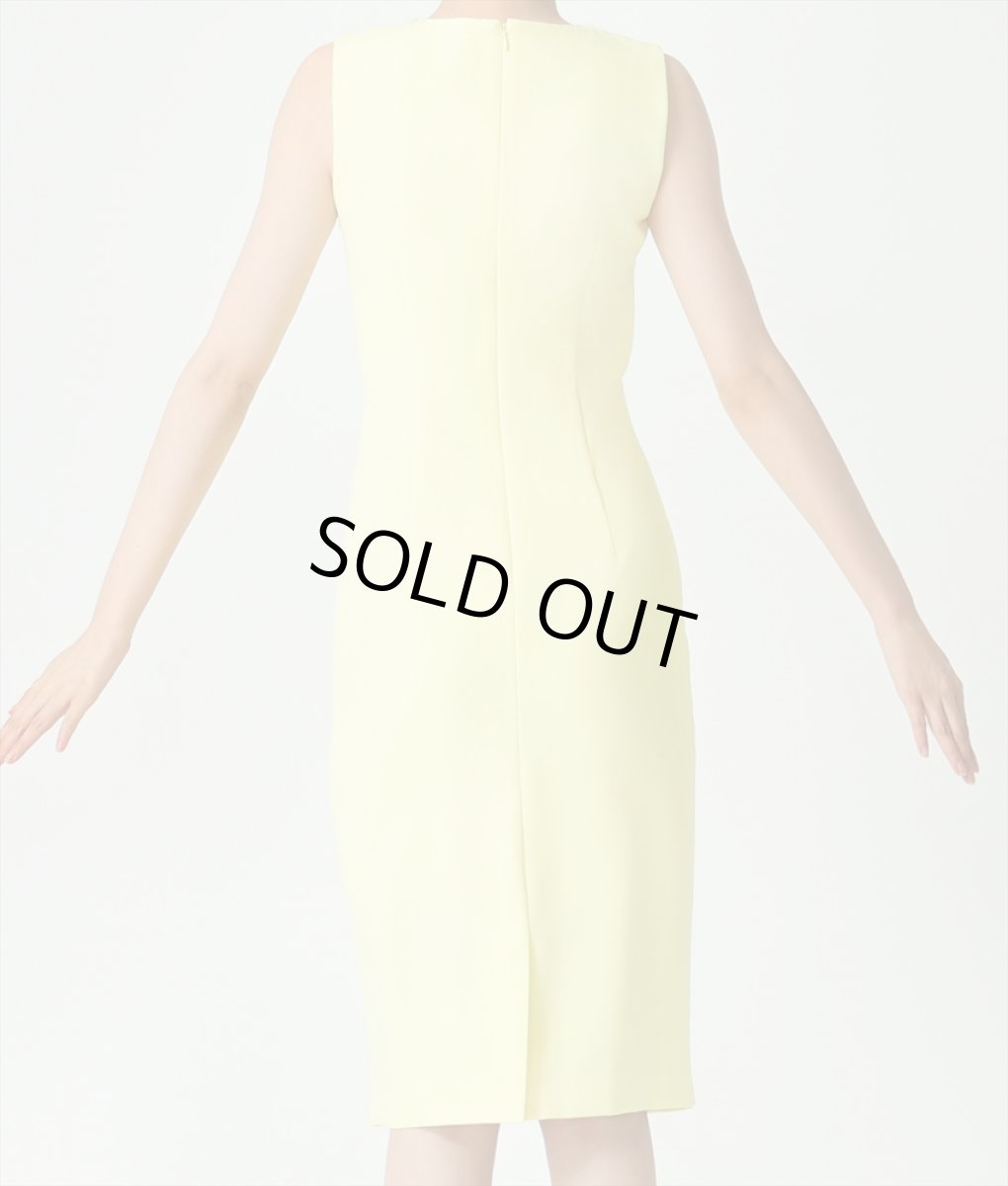 画像8: [韓国製][rinfarre]イエロー・シンプルデザイン・ノースリーブ・クロス・タイト・ミディアム・ひざ下・ワンピース・ドレス[黒木麗奈着用][送料無料] (8)