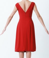 画像8: [韓国製][rinfarre]レッド・シンプル・ノースリーブ・Aライン・ミディアムドレス・ワンピース[山崎みどり着用][送料無料]myrd (8)