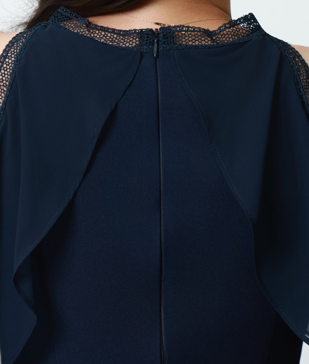 画像10: [韓国製][rinfarre]ネイビー・コールドショルダー・ミディアム ドレス・ワンピース[薗田杏奈ちゃん着用]《送料＆代引き手数料無料》 (10)