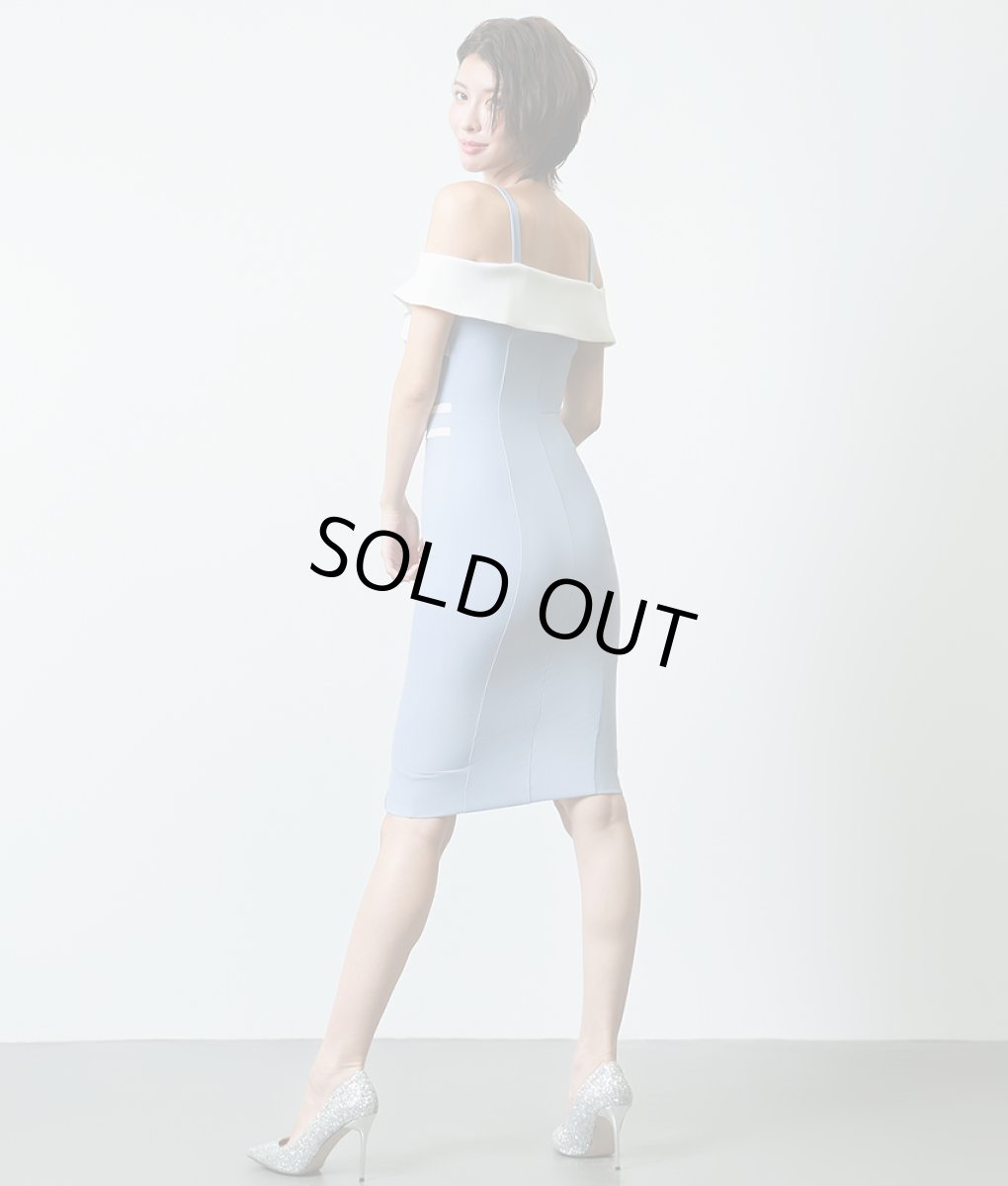 画像3: [SALE品のため返品不可＆再入荷なしの現品限り][韓国製][rinfarre]ブルー・オフショル・キュート・ミディアム・ドレス・ワンピース[奈月セナちゃん着用][送料無料] (3)