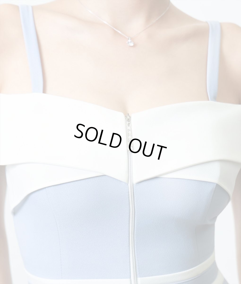 画像9: [SALE品のため返品不可＆再入荷なしの現品限り][韓国製][rinfarre]ブルー・オフショル・キュート・ミディアム・ドレス・ワンピース[奈月セナちゃん着用][送料無料] (9)