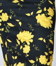 画像12: [韓国製][rinfarre]ベア・ノースリーブ・イエロー・ブラック・花柄・ミディアムドレス・タイト・ワンピース[奈月セナ着用][送料無料] (12)