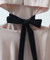 画像11: [韓国製][rinfarre] Vネック・襟付き・七分袖・Aライン・背中リボン・ボタンデザイン・ミディアムドレス[山崎みどりちゃん着用]《送料＆代引き手数料無料》mybk (11)