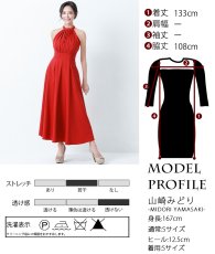 画像6: [韓国製][rinfarre] ホルターネック・胸元プリーツ・シフォン・Aライン・ノースリーブ・ロングドレス・ワンピース[山崎みどりちゃん着用]《送料＆代引き手数料無料》myrd (6)
