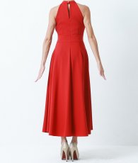 画像9: [韓国製][rinfarre] ホルターネック・胸元プリーツ・シフォン・Aライン・ノースリーブ・ロングドレス・ワンピース[山崎みどりちゃん着用]《送料＆代引き手数料無料》myrd (9)