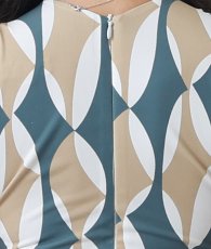 画像10: [韓国製][rinfarre]ジオメトリック・プリント・カーキ・柄・Vネック・ノースリーブ・タイト・マキシ・ロングドレス・ワンピース[山崎みどり着用][送料無料]mykk (10)