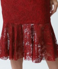 画像11: [韓国製][rinfarre]総レース・マーメイドライン・ノースリーブ・バーガンディー・フレアヘム・ミディアムドレス・ワンピース[山崎みどり着用][送料無料]mybd (11)