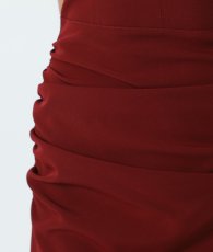 画像11: [韓国製][rinfarre]バーガンディー・キャミ紐・部分レース・タイトシルエット・ミディアムドレス[山崎みどりちゃん着用][送料無料] (11)